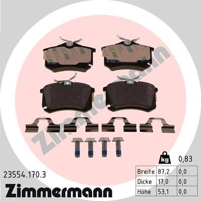 Zimmermann 23554.170.3 - Bremžu uzliku kompl., Disku bremzes ps1.lv