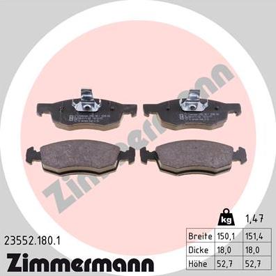 Zimmermann 23552.180.1 - Bremžu uzliku kompl., Disku bremzes ps1.lv