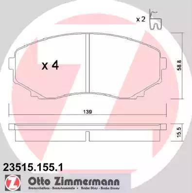 Zimmermann 23515.155.1 - Bremžu uzliku kompl., Disku bremzes ps1.lv