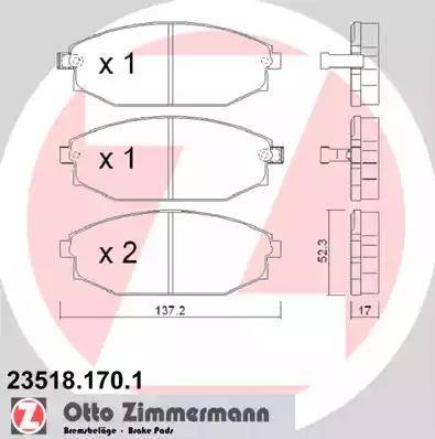 Zimmermann 23518.170.1 - Bremžu uzliku kompl., Disku bremzes ps1.lv