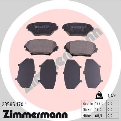 Zimmermann 23585.170.1 - Bremžu uzliku kompl., Disku bremzes ps1.lv
