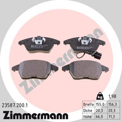 Zimmermann 23587.200.1 - Bremžu uzliku kompl., Disku bremzes ps1.lv