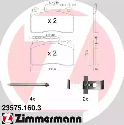 Zimmermann 23575.160.3 - Bremžu uzliku kompl., Disku bremzes ps1.lv