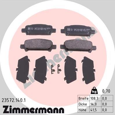 Zimmermann 23572.140.1 - Bremžu uzliku kompl., Disku bremzes ps1.lv