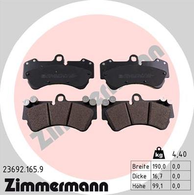 Zimmermann 23692.165.9 - Bremžu uzliku kompl., Disku bremzes ps1.lv