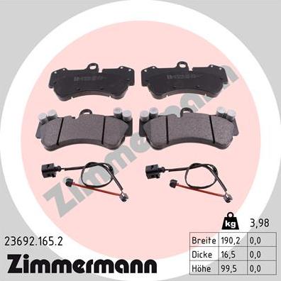 Zimmermann 23692.165.2 - Bremžu uzliku kompl., Disku bremzes ps1.lv