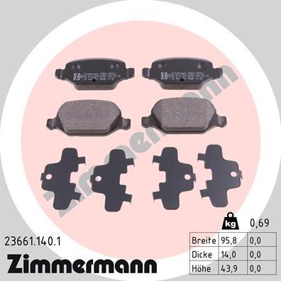 Zimmermann 23661.140.1 - Bremžu uzliku kompl., Disku bremzes ps1.lv