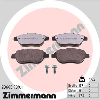 Zimmermann 23600.990.1 - Bremžu uzliku kompl., Disku bremzes ps1.lv