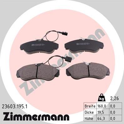 Zimmermann 23603.195.1 - Bremžu uzliku kompl., Disku bremzes ps1.lv