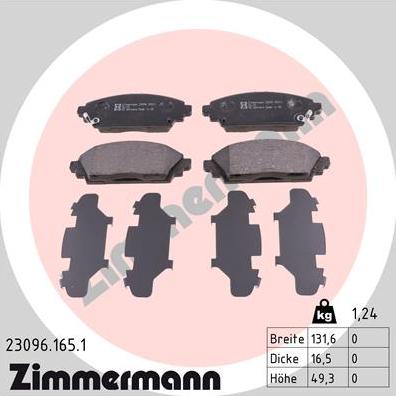 Zimmermann 23096.165.1 - Bremžu uzliku kompl., Disku bremzes ps1.lv