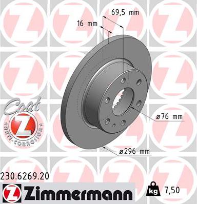 Zimmermann 230.6269.20 - Bremžu diski ps1.lv