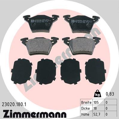 Zimmermann 23020.180.1 - Bremžu uzliku kompl., Disku bremzes ps1.lv