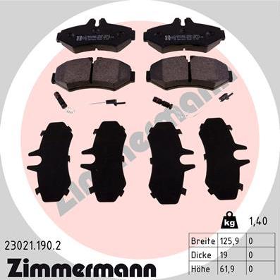 Zimmermann 23021.190.2 - Bremžu uzliku kompl., Disku bremzes ps1.lv