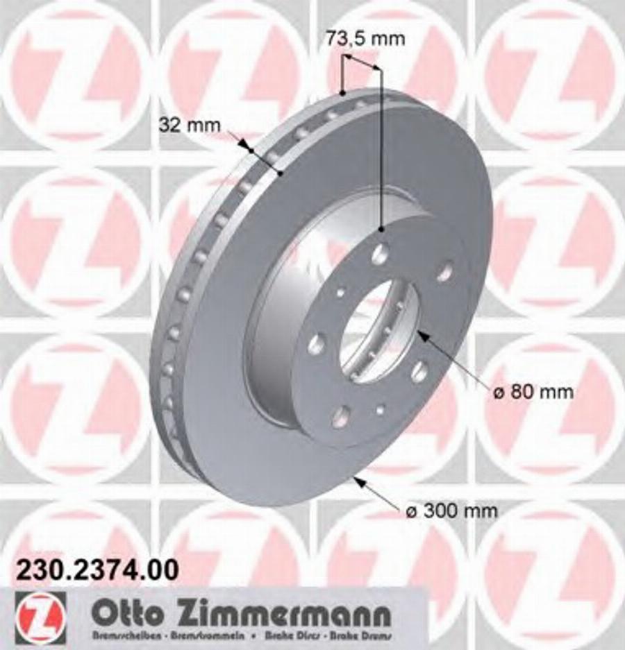 Zimmermann 230.2374.00 - Bremžu diski ps1.lv