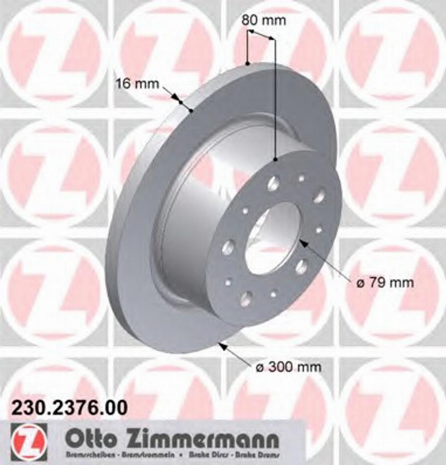 Zimmermann 230.2376.00 - Bremžu diski ps1.lv