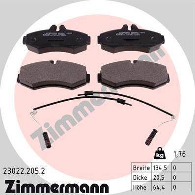 Zimmermann 23022.205.2 - Bremžu uzliku kompl., Disku bremzes ps1.lv