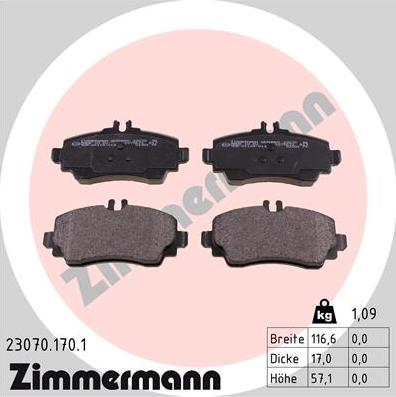 Zimmermann 23070.170.1 - Bremžu uzliku kompl., Disku bremzes ps1.lv