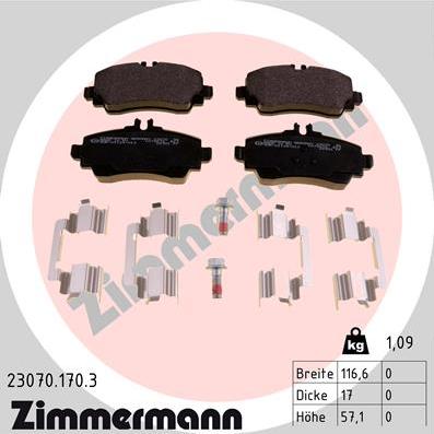 Zimmermann 23070.170.3 - Bremžu uzliku kompl., Disku bremzes ps1.lv