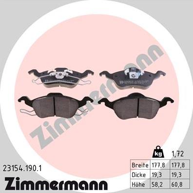 Zimmermann 23154.190.1 - Bremžu uzliku kompl., Disku bremzes ps1.lv