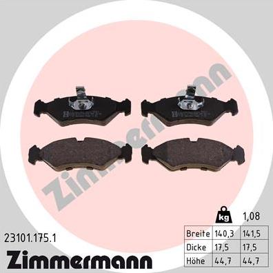 Zimmermann 23101.175.1 - Bremžu uzliku kompl., Disku bremzes ps1.lv