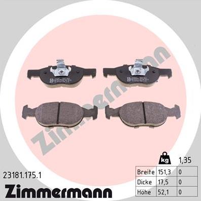 Zimmermann 23181.175.1 - Bremžu uzliku kompl., Disku bremzes ps1.lv