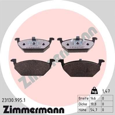 Zimmermann 23130.995.1 - Bremžu uzliku kompl., Disku bremzes ps1.lv