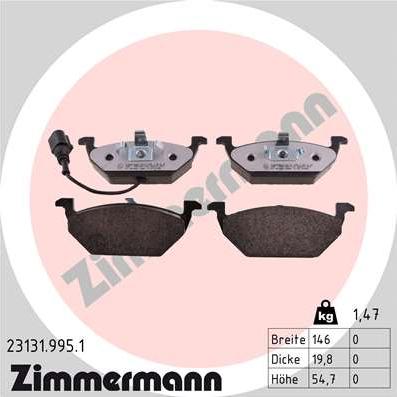 Zimmermann 23131.995.1 - Bremžu uzliku kompl., Disku bremzes ps1.lv