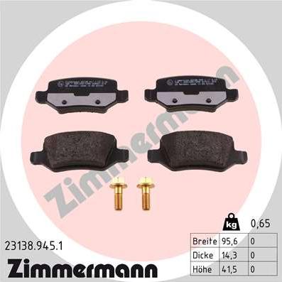 Zimmermann 23138.945.1 - Bremžu uzliku kompl., Disku bremzes ps1.lv