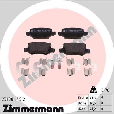 Zimmermann 23138.145.2 - Bremžu uzliku kompl., Disku bremzes ps1.lv