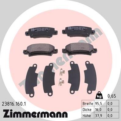 Zimmermann 23816.160.1 - Bremžu uzliku kompl., Disku bremzes ps1.lv