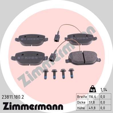 Zimmermann 23811.180.2 - Bremžu uzliku kompl., Disku bremzes ps1.lv