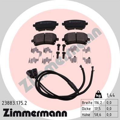 Zimmermann 23883.175.2 - Bremžu uzliku kompl., Disku bremzes ps1.lv