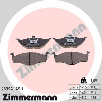 Zimmermann 23394.145.1 - Bremžu uzliku kompl., Disku bremzes ps1.lv