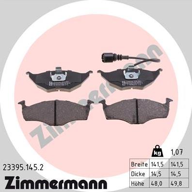 Zimmermann 23395.145.2 - Bremžu uzliku kompl., Disku bremzes ps1.lv