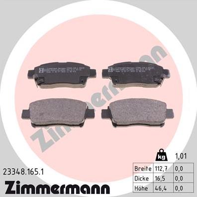 Zimmermann 23348.165.1 - Bremžu uzliku kompl., Disku bremzes ps1.lv