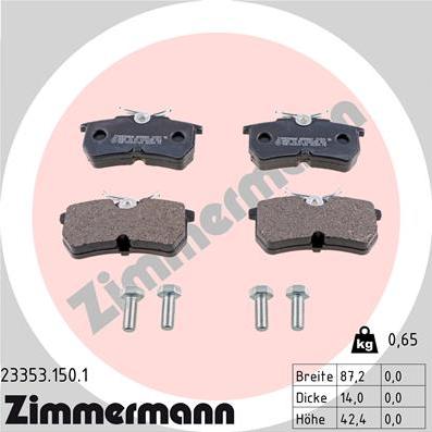 Zimmermann 23353.150.1 - Bremžu uzliku kompl., Disku bremzes ps1.lv