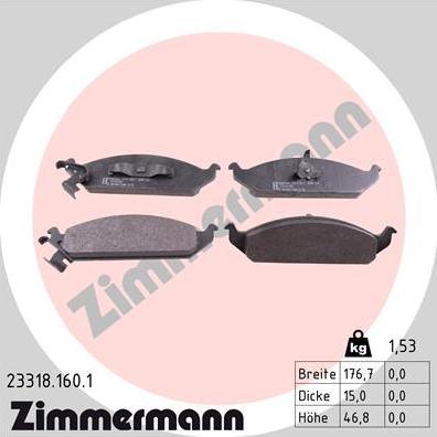 Zimmermann 23318.160.1 - Bremžu uzliku kompl., Disku bremzes ps1.lv