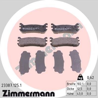 Zimmermann 23387.125.1 - Bremžu uzliku kompl., Disku bremzes ps1.lv