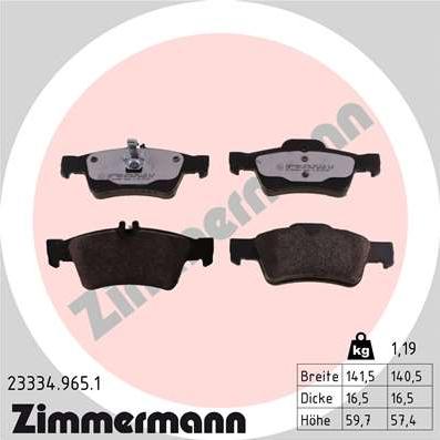 Zimmermann 23334.965.1 - Bremžu uzliku kompl., Disku bremzes ps1.lv