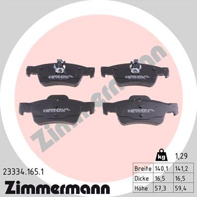 Zimmermann 23334.165.1 - Bremžu uzliku kompl., Disku bremzes ps1.lv