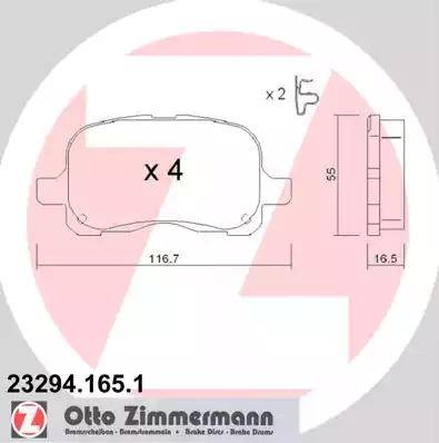 Zimmermann 23294.165.1 - Bremžu uzliku kompl., Disku bremzes ps1.lv