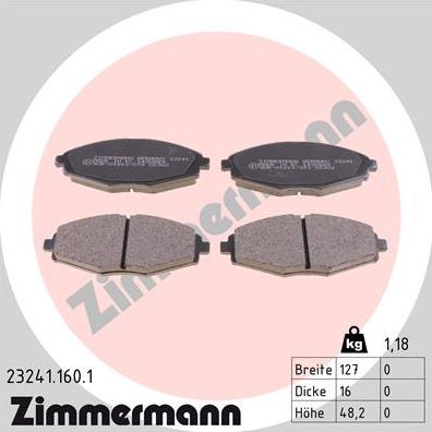 Zimmermann 23241.160.1 - Bremžu uzliku kompl., Disku bremzes ps1.lv