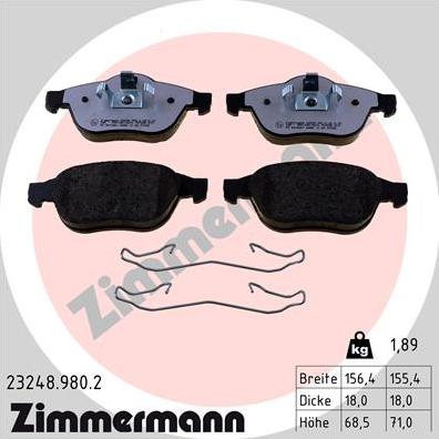 Zimmermann 23248.980.2 - Bremžu uzliku kompl., Disku bremzes ps1.lv