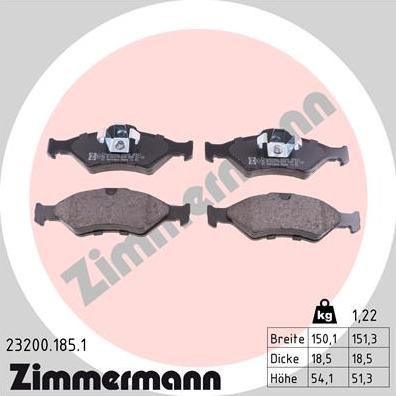 Zimmermann 23200.185.1 - Bremžu uzliku kompl., Disku bremzes ps1.lv