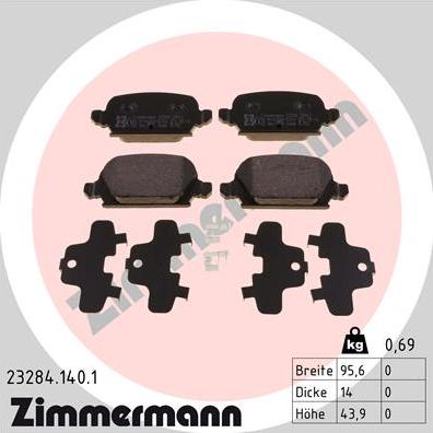 Zimmermann 23284.140.1 - Bremžu uzliku kompl., Disku bremzes ps1.lv