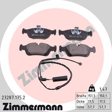 Zimmermann 23287.175.2 - Bremžu uzliku kompl., Disku bremzes ps1.lv