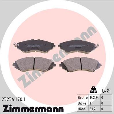 Zimmermann 23234.170.1 - Bremžu uzliku kompl., Disku bremzes ps1.lv