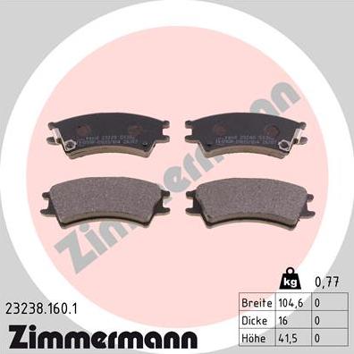 Zimmermann 23238.160.1 - Bremžu uzliku kompl., Disku bremzes ps1.lv