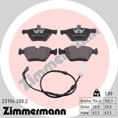 Zimmermann 23794.200.2 - Bremžu uzliku kompl., Disku bremzes ps1.lv