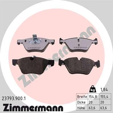 Zimmermann 23793.900.1 - Bremžu uzliku kompl., Disku bremzes ps1.lv